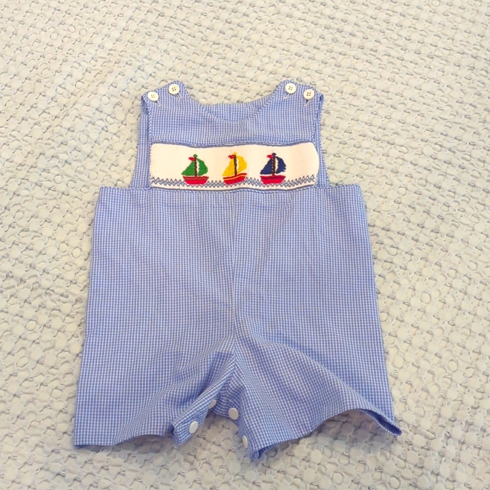 Smocked Boys Sailboat Jon Jon ⛵